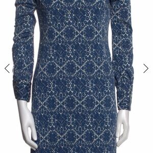 Elegant Blue Patterned Dress